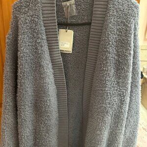 NWT -BAREFOOT DREAMS CozyChic Ribbed Knit Trim Cardigan